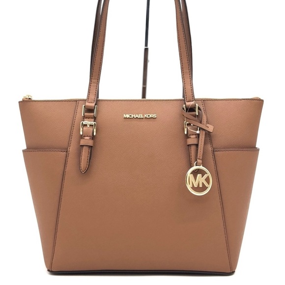Michael Kors Large Charlotte Tote Bag Luggage Brown - Picture 2 of 10